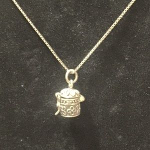 Vintage Sterling Silver Filigree Trinket Keepsake Prayer Box Charm Pendant